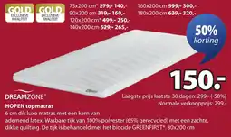Jysk Dreamzone hopen topmatras aanbieding