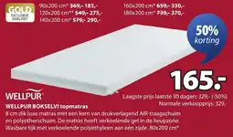Jysk Wellpur bokselvi topmatras aanbieding
