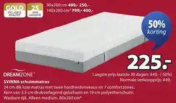 Jysk Dreamzone svinna schuimmatras aanbieding