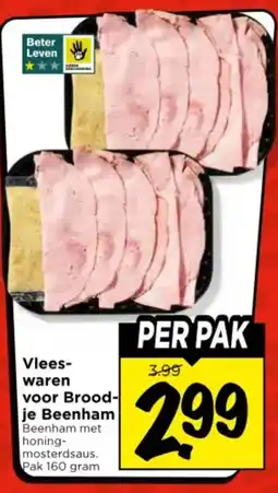 Vomar Voordeelmarkt Vleeswaren voor Broodje Beenham aanbieding