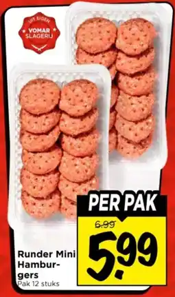 Vomar Voordeelmarkt Runder Mini Hamburgers aanbieding