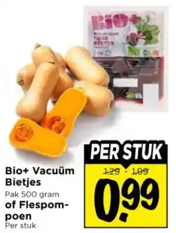 Vomar Voordeelmarkt Bio+ Vacuüm Bietjes of Flespompoen aanbieding