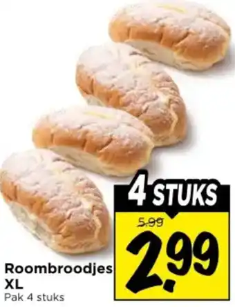 Vomar Voordeelmarkt Roombroodjes XL aanbieding