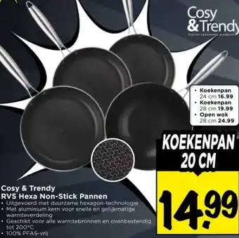 Vomar Voordeelmarkt Cosy & Trendy RVS Hexa Non-Stick Pannen aanbieding
