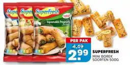 Sahan Supermarkten Superfresh mini borek aanbieding