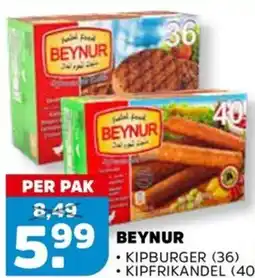 Sahan Supermarkten Beynur kipburger of kipfrikandel aanbieding