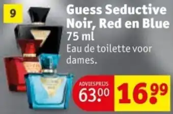 Kruidvat Guess Seductive Noir, Red en Blue aanbieding
