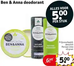 Kruidvat Ben & Anna deodorant aanbieding