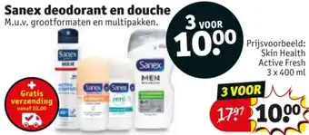 Kruidvat Sanex deodorant en douche aanbieding