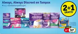 Kruidvat Always, Always Discreet en Tampax aanbieding