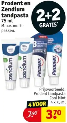 Kruidvat Prodent en Zendium tandpasta aanbieding