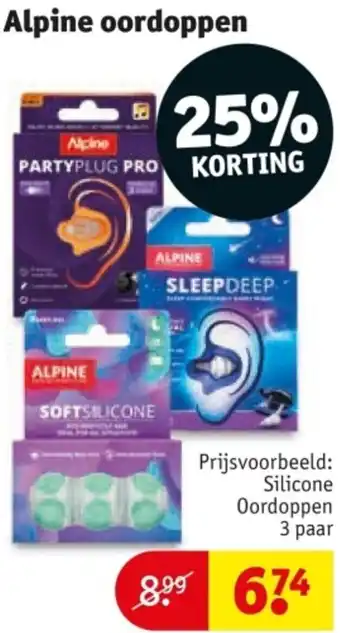 Kruidvat Alpine oordoppen aanbieding
