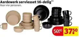 Kruidvat Aardewerk serviesset 16-delig aanbieding
