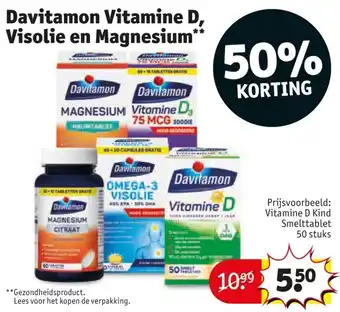 Kruidvat Davitamon Vitamine D, Visolie en Magnesium aanbieding