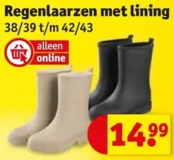 Kruidvat Regenlaarzen met lining aanbieding