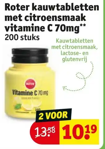 Kruidvat Roter kauwtabletten met citroensmaak vitamine C 70 aanbieding