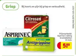Kruidvat Aspirine C 400mg bruistabletten aanbieding