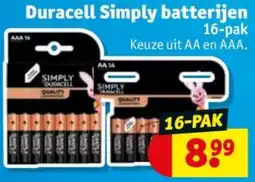 Kruidvat Duracell Simply batterijen aanbieding