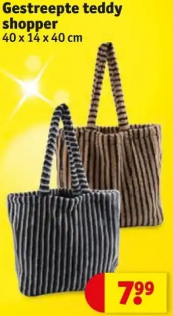 Kruidvat Gestreepte teddy shopper aanbieding