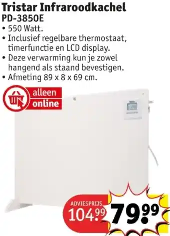 Kruidvat Tristar Infraroodkachel PD-3850E aanbieding