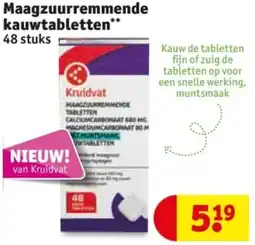 Kruidvat Maagzuurremmende kauwtabletten aanbieding