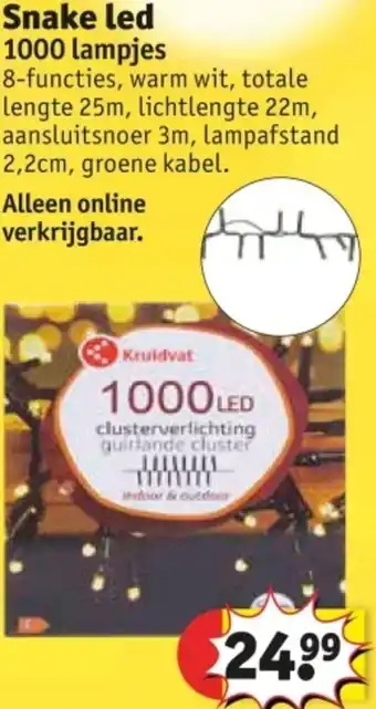 Kruidvat Snake led 1000 lampjes aanbieding