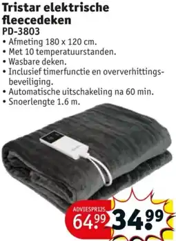 Kruidvat Tristar elektrische fleecedeken aanbieding
