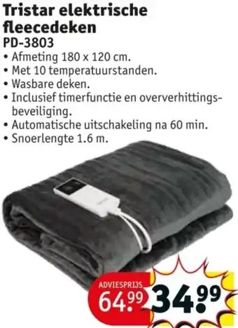 Kruidvat Tristar elektrische fleecedeken aanbieding