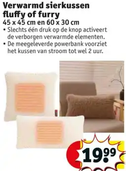 Kruidvat Verwarmd sierkussen fluffy of furry aanbieding