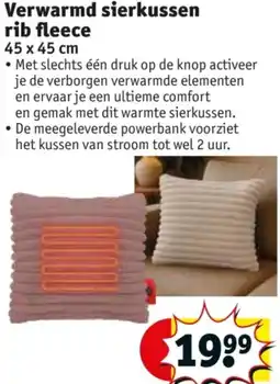 Kruidvat Verwarmd sierkussen rib fleece aanbieding