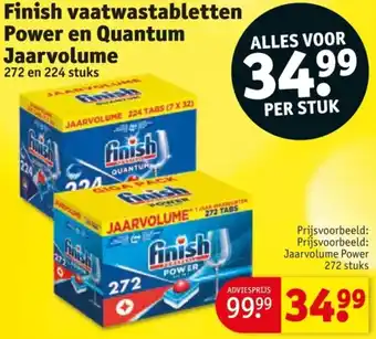 Kruidvat Finish vaatwastabletten Power en Quantum Jaarvolume aanbieding