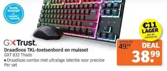 Albert Heijn GXTrust Draadloos TKL-toetsenbord en muisset aanbieding