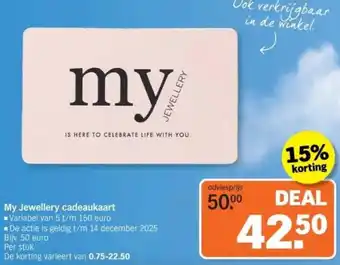 Albert Heijn My Jewellery cadeaukaart aanbieding
