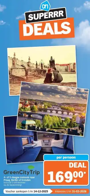 Albert Heijn GreenCity Trip 4- of 5-daagse treinreis naar Praag, Berlijn of Dresden aanbieding