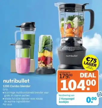 Albert Heijn Nutribullet 1200 Combo blender aanbieding