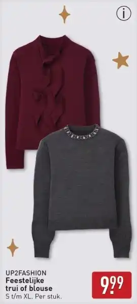 ALDI Up2fashion feestelijke trui of blouse aanbieding