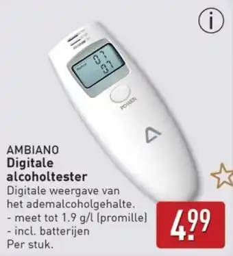 ALDI Ambiano Digitale Alcoholtester aanbieding