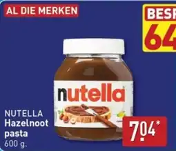 ALDI Nutella Hazelnoot pasta aanbieding