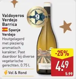 ALDI Valdoyeros Verdejo Barrica aanbieding