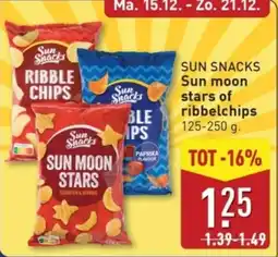 ALDI Sun Snacks Sun Moon Stars of Ribbelchips aanbieding