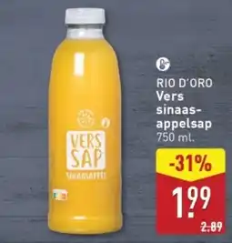 ALDI Rio d'Oro Vers Sinaasappelsap aanbieding