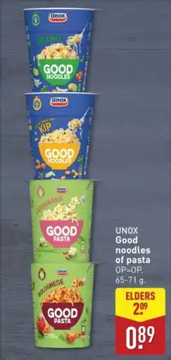 ALDI Unox Good Noodles of Pasta aanbieding