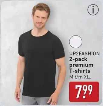 ALDI Up2fashion 2-pack premium t-shirts aanbieding