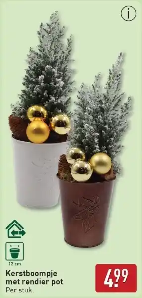 ALDI Kerstboompje met rendier pot aanbieding