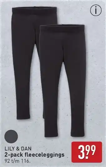 ALDI Lily & dan 2-pack fleeceleggings aanbieding