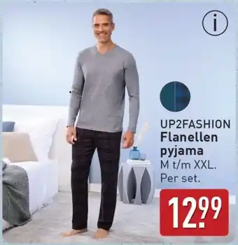 ALDI Up2fashion flanellen pyjama aanbieding