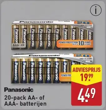 ALDI Panasonic 20 pack AA of AAA batterijen aanbieding