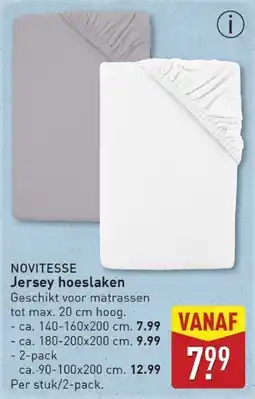 ALDI Novitesse Jersey Hoeslaken aanbieding