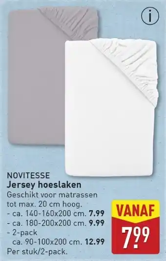 ALDI Novitesse Jersey Hoeslaken aanbieding