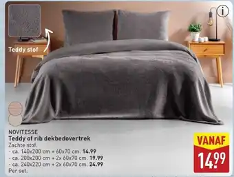 ALDI Novitesse Teddy of rib dekbedovertrek aanbieding